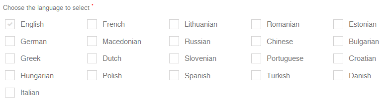 select language