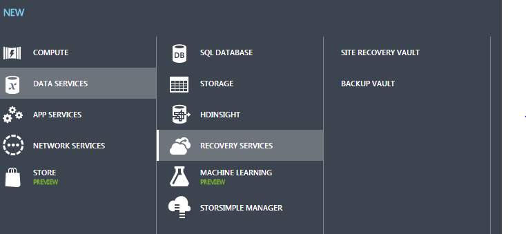 Recovery services - Windows Azure
