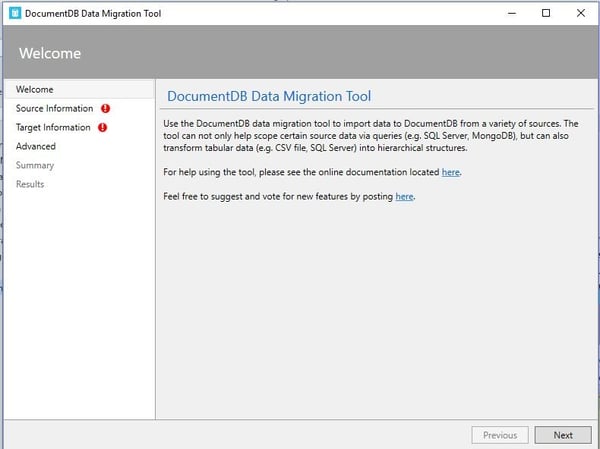 documentDB-data-migration-tool