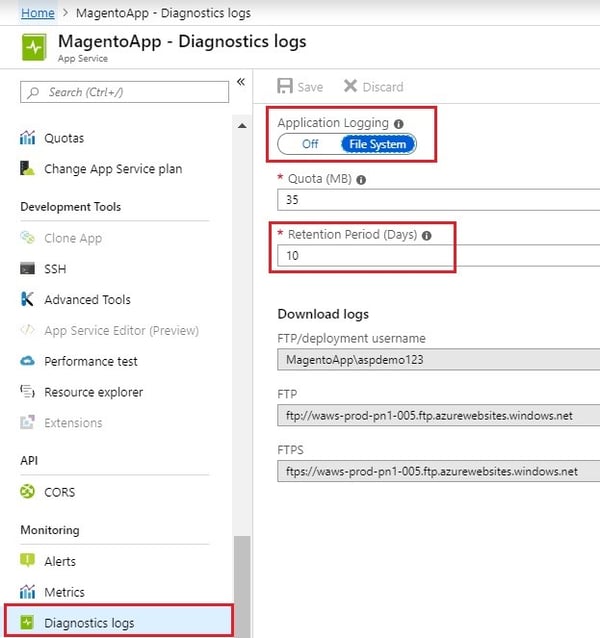 magentoapp-diagnstic-logs