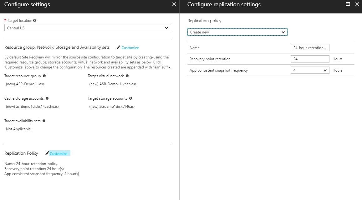 Azure Site Recovery (in Preview for Azure to Azure)