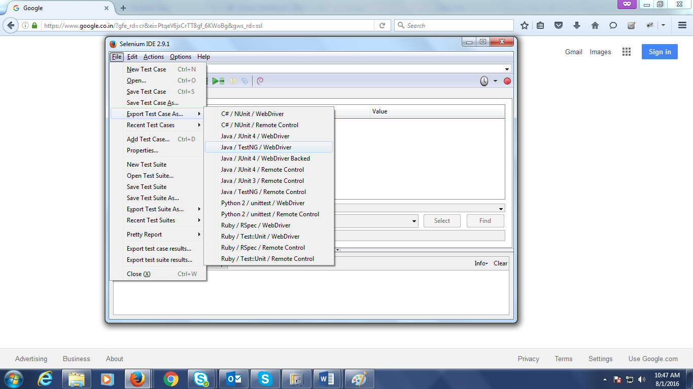 Automation testing from Selenium IDE to WebDriver